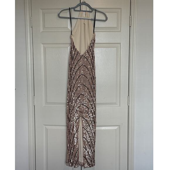 Michael Costello x Revolve Coreen Gown XS – Champagne Sequin Maxi - Picture 3 of 11